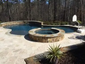 Custom concrete pool and spa in Raleigh