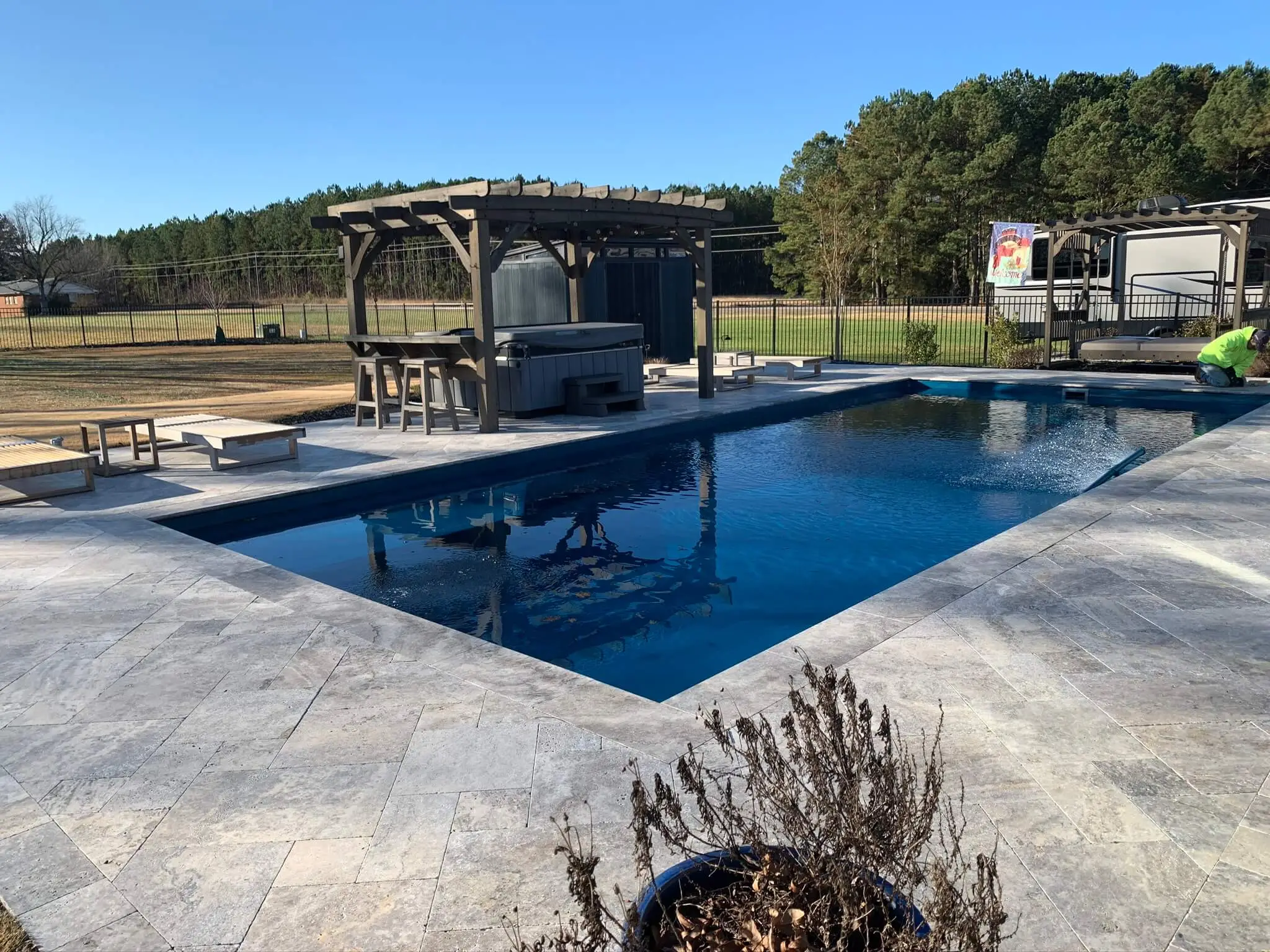 Youngsville pool with custom design in Raleigh