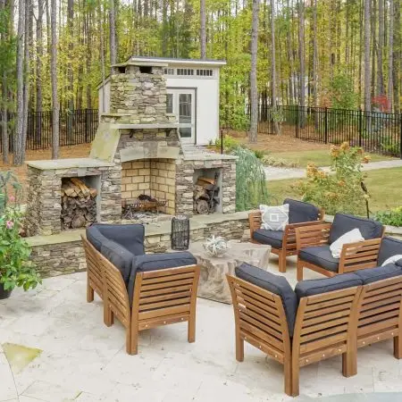 Custom stone fireplace in Wake Forest, NC