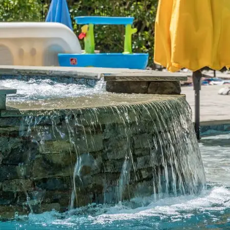Ethan's Glen Cascading custom spa water spill on in Wake Forest, NC