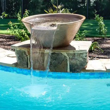 Magic bowls on custom freeform pool in Wake Forest, NC